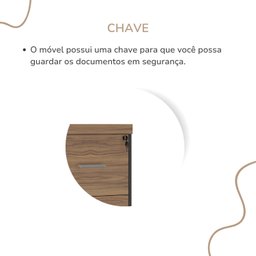 Gaveteiro Executivo com Chave para Pasta Suspensa 4 Gavetas e Tampo em Tamburato 5 Cm - 7