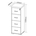 Ver imagem 5 de Gaveteiro Executivo com Chave para Pasta Suspensa 4 Gavetas e Tampo em Tamburato 5 Cm