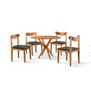 Ver imagem 3 de Conjunto de Sala de Jantar Mesa 100cm com 4 Cadeiras Aurora Marrom/Preto/Freijó