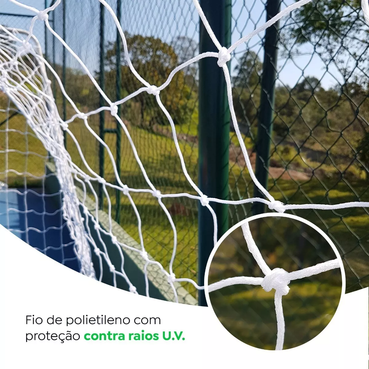 Par Rede Gol Futsal Futebol de Salão Fio 4mm Proteção U.v. - 3