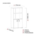 Ver imagem 5 de Armario Misto 02 Portas Pivotante AM1600MX-33 Branco/Marromle