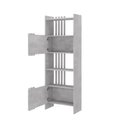 Ver imagem 3 de Estante de Livros 63,6CMX180,3cm 2 Portas Arbos Cinza/Concreto Artany