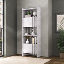 Ver imagem 1 de Estante de Livros 63,6CMX180,3cm 2 Portas Arbos Cinza/Concreto Artany