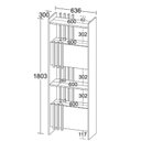 Ver imagem 5 de Estante de Livros 63,6CMX180,3cm 2 Portas Arbos Cinza/Concreto Artany