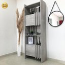 Ver imagem 6 de Estante de Livros 63,6CMX180,3cm 2 Portas Arbos Cinza/Concreto Artany