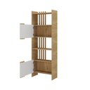 Ver imagem 3 de Estante de Livros 63,6CMX180,3cm 2 Portas Arbos Bege/Olmo/Branco Artany