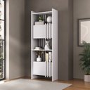 Ver imagem 1 de Estante de Livros 63,6CMX180,3cm 2 Portas Arbos Branco/Terraza Artany