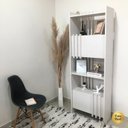 Ver imagem 6 de Estante de Livros 63,6CMX180,3cm 2 Portas Arbos Branco/Terraza Artany