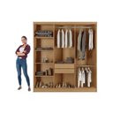 Ver imagem 3 de Guarda Roupa Casal 6 Portas Ripadas e 2 Gavetas Cairo Premium Naturale - Rufato