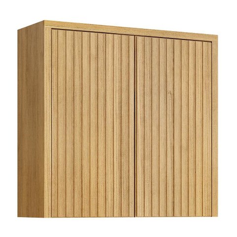 Armário Aéreo Ripado Torino 2 Portas 80cm Cinamomo - Valdemóveis