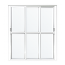 Ver imagem 1 de Porta Sacada de Aluminio Branco 3 Folhas Móveis de Vidro Linha 25 com Fechadura 2,10x1,80