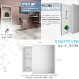 Armário Plástico com Nicho 54x46x10 Cm - 9