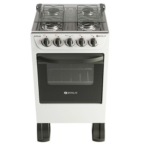 Fogão 4 Bocas de Piso Braslar New Sirius 2023 Branco