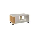 Ver imagem 1 de Mesa de Centro Prat Acompanha Mesa para Notebook com Acabamento Ripadotampo de 25mm e Rodízios Embut