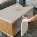Ver imagem 3 de Mesa de Centro Prat Acompanha Mesa para Notebook com Acabamento Ripadotampo de 25mm e Rodízios Embut