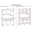 Ver imagem 3 de Armário de Cozinha 6 Portas 2 Gavetas Kit Modena Branco/Freijó/Soft