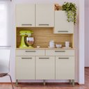 Ver imagem 1 de Armário de Cozinha 6 Portas 2 Gavetas Kit Modena Branco/Freijó/Soft