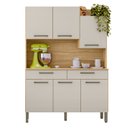 Ver imagem 2 de Armário de Cozinha 6 Portas 2 Gavetas Kit Modena Branco/Freijó/Soft