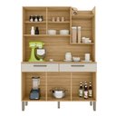 Ver imagem 4 de Armário de Cozinha 6 Portas 2 Gavetas Kit Modena Branco/Freijó/Soft