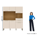 Ver imagem 4 de Armário de Cozinha 6 Portas 2 Gavetas Montesa Branco/Freijó/Soft