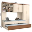 Ver imagem 2 de Quarto Infantil Chiara com Cama Auxiliar Off White Carvalho - Phoenix Baby