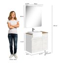 Ver imagem 3 de Gabinete para Banheiro com LED, Cuba e Espelheira 80cm Cora Branco/Cristal/Amêndoa