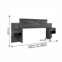 Cabeceira Extensiva para Box Master 140-160 Cm com 2 Mesas de Cabeceira - Benetil - 4
