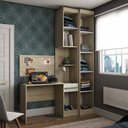 Ver imagem 2 de Guarda Roupa Modulado 3 Portas 1 Gaveta com Escrivaninha e Painel Master Luciane Móveis