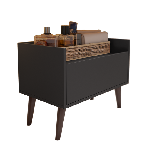 Gabinete Grécia com 1 Porta Armário Organizador para Banheiro - Preto