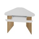 Ver imagem 5 de Escrivaninha Mesa Escritório de Canto com Gaveta Trend para Home Office 126,5cm Olmo e Branco Artany