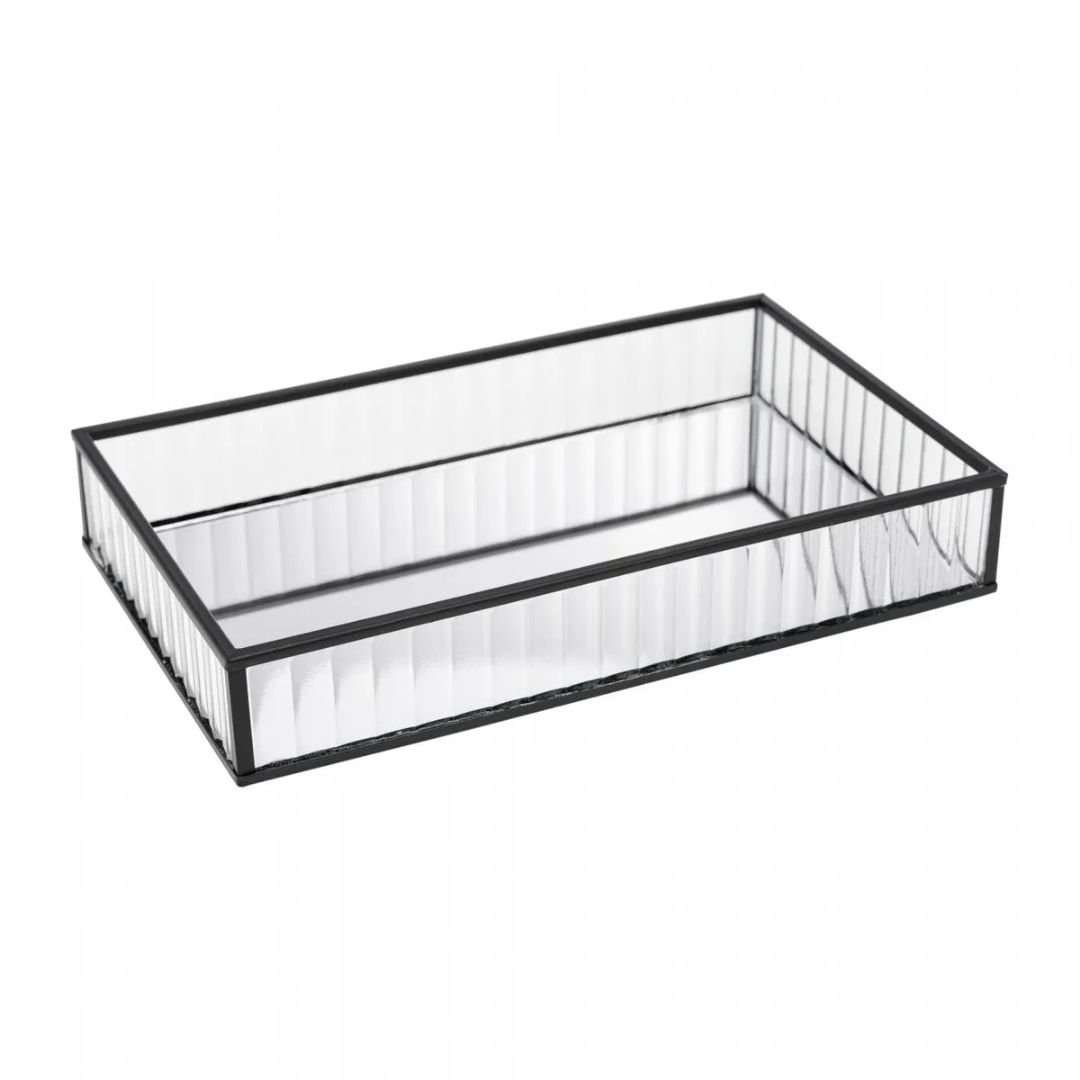 Bandeja de Metal com Espelho Preta 20cm X 30cm X 4cm - Lyor - 5