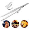 Kit 2 Pinças Culinárias 30cm Inox Lyor Cozinha Profissional Serrilha Reta Pegador Alimentos - 4