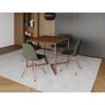 Mesa Jantar Industrial Base Cobre V 90cm Quadrada Amêndoa C/ 4 Cadeiras Cobre Eames Estofadas Verdes - 1