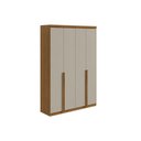 Ver imagem 6 de Guarda Roupa Solteiro 4 Portas e 2 Gavetas Alonzo New Amendoa/off White - Lopas