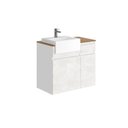 Ver imagem 3 de Gabinete para Banheiro 80 cm Cora 75,5x46x80,1cm Branco/Cristal/Amêndoa