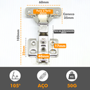 Ver imagem 4 de Kit 10 Dobradiça Curva Aço Armário Porta Móveis Caneco 35mm