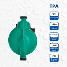 Bomba Monoestágio Tpa 25-12-200 Monofásico Motor Thebe 270w 127v - 4