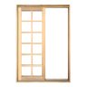 Porta Balcão de Correr de Madeira Itaúba Quadriculada 2 Folhas Reto Bat.14 Cm-2.15 (a) X 1.90 (l) - 1