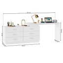 Ver imagem 6 de Escrivaninha Mesa Escritório em L com Cômoda Leonie 6 Gavetas 138 cm Yescasa Branco