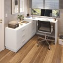 Ver imagem 7 de Escrivaninha Mesa Escritório em L com 6 Gavetas Cômoda Leonie Yescasa