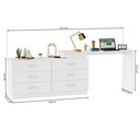 Ver imagem 5 de Escrivaninha Mesa Escritório em L com 6 Gavetas Cômoda Leonie Yescasa