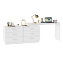 Ver imagem 3 de Escrivaninha Mesa Escritório em L com 6 Gavetas Cômoda Leonie Yescasa