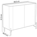 Ver imagem 4 de Aparador Buffet para Sala de Jantar 2 Portas Pés Industrial Dourado Naim I03 Grigio - Lyam Decor