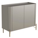 Ver imagem 1 de Aparador Buffet para Sala de Jantar 2 Portas Pés Industrial Dourado Naim I03 Grigio - Lyam Decor