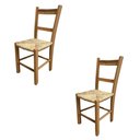Ver imagem 1 de Kit 2 Cadeira de Palha Colonial Madeira Maciça Selada