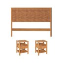 Ver imagem 2 de Conjunto Cabeceira Casal com 2 Mesas de Cabeceira Oiti CabeCasa MadeiraOriginals Marrom