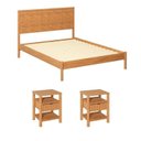 Ver imagem 2 de Conjunto Cama Casal com 2 Mesas de Cabeceira Oiti CabeCasa MadeiraOriginals Marrom
