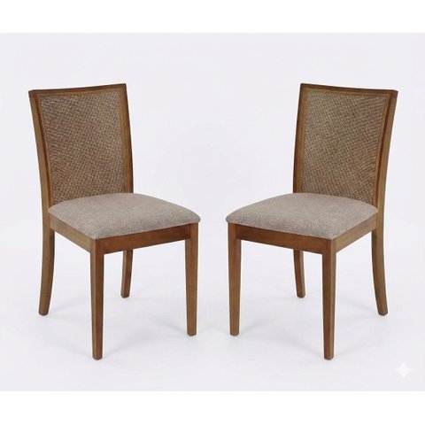 Kit com 2 Cadeiras de Jantar Dora Encosto em Tela - 2230