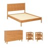 Conjunto Cama Casal com 2 mesas de cabeceira e Cômoda Oiti CabeCasa MadeiraOriginals - 2