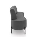 Ver imagem 2 de Sofá Living Decorativo 2 Lugares 1,35m Katara Pés de Ferro Veludo Grafite G33 - Gran Belo